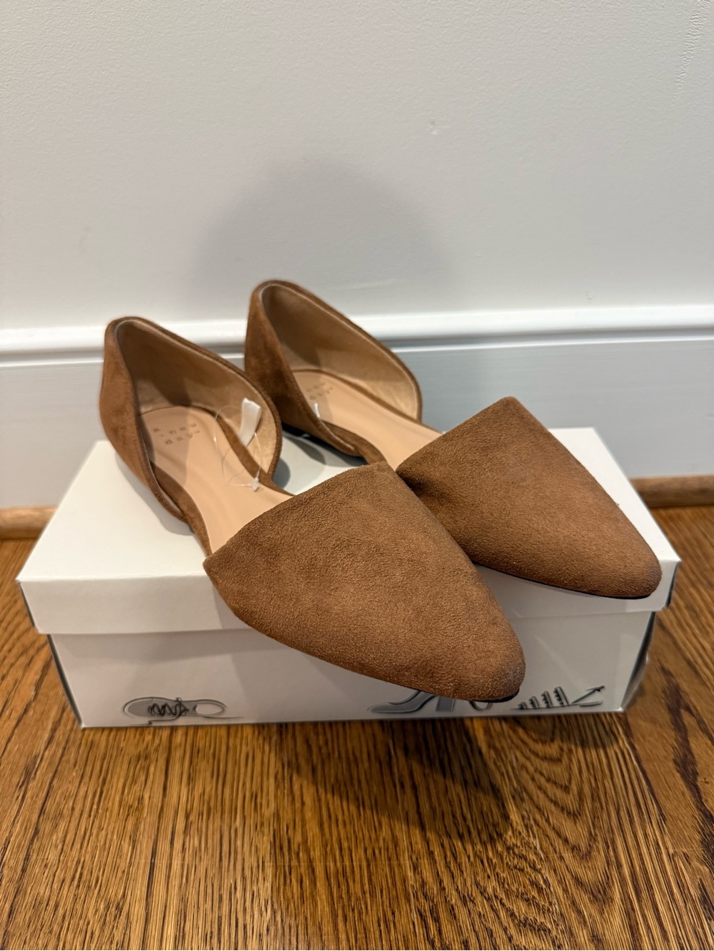 Size 7 a new day Women's Pointed D'Orsay Flats in Brown Suede